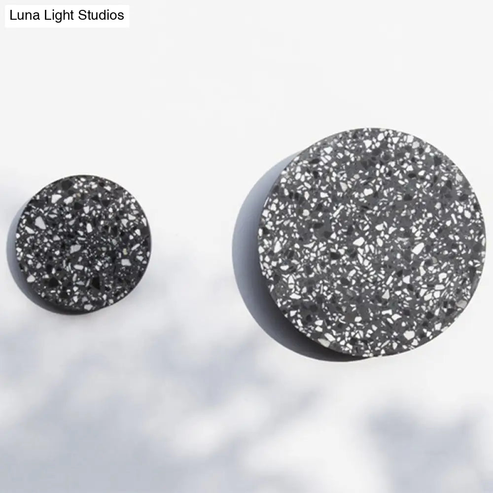 DecorBites™ Minimalist LED Wall Sconce: Disc Shaped Terrazzo Bedroom Light - Pink/Blue/Black, 7"/10" Diameter