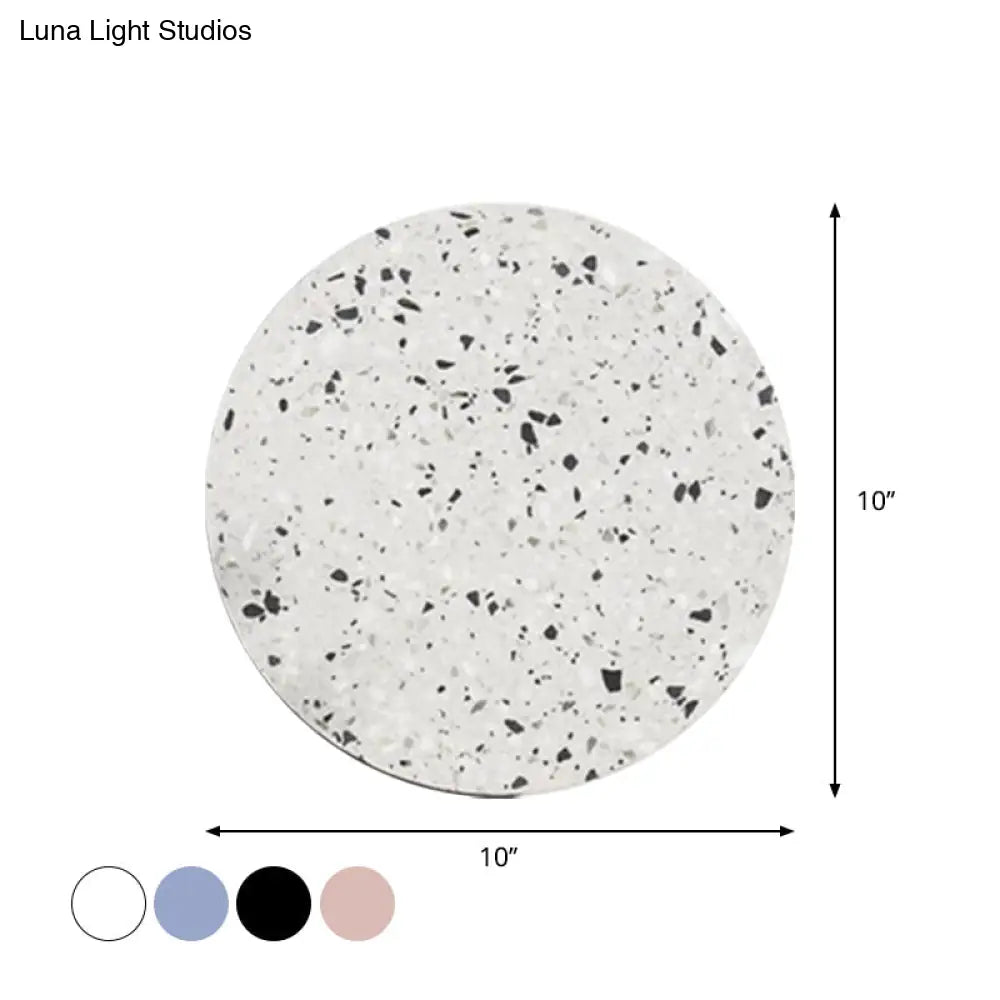 DecorBites™ Minimalist LED Wall Sconce: Disc Shaped Terrazzo Bedroom Light - Pink/Blue/Black, 7"/10" Diameter
