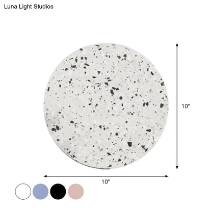 DecorBites™ Minimalist LED Wall Sconce: Disc Shaped Terrazzo Bedroom Light - Pink/Blue/Black, 7"/10" Diameter