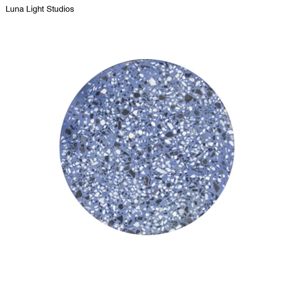 DecorBites™ Minimalist LED Wall Sconce: Disc Shaped Terrazzo Bedroom Light - Pink/Blue/Black, 7"/10" Diameter