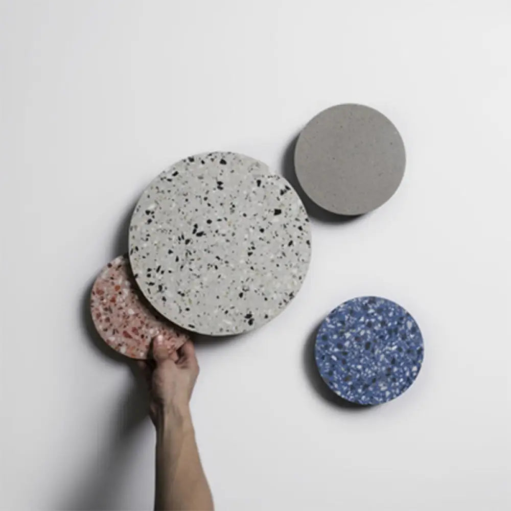 DecorBites™ Minimalist LED Wall Sconce: Disc Shaped Terrazzo Bedroom Light - Pink/Blue/Black, 7"/10" Diameter