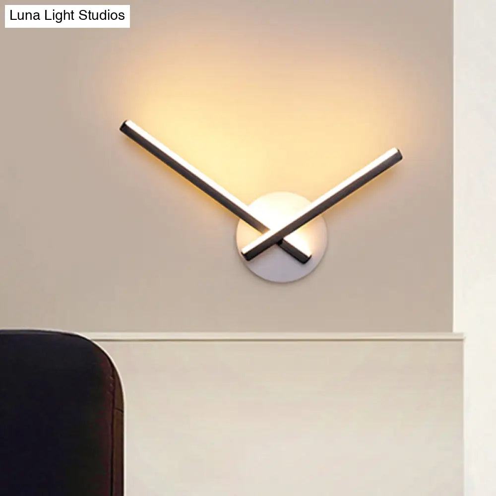 DecorBites™ Minimalist LED Wall Sconce in Warm/White Light with Linear Acrylic Design in Black/White