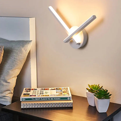 DecorBites™ Minimalist LED Wall Sconce in Warm/White Light with Linear Acrylic Design in Black/White