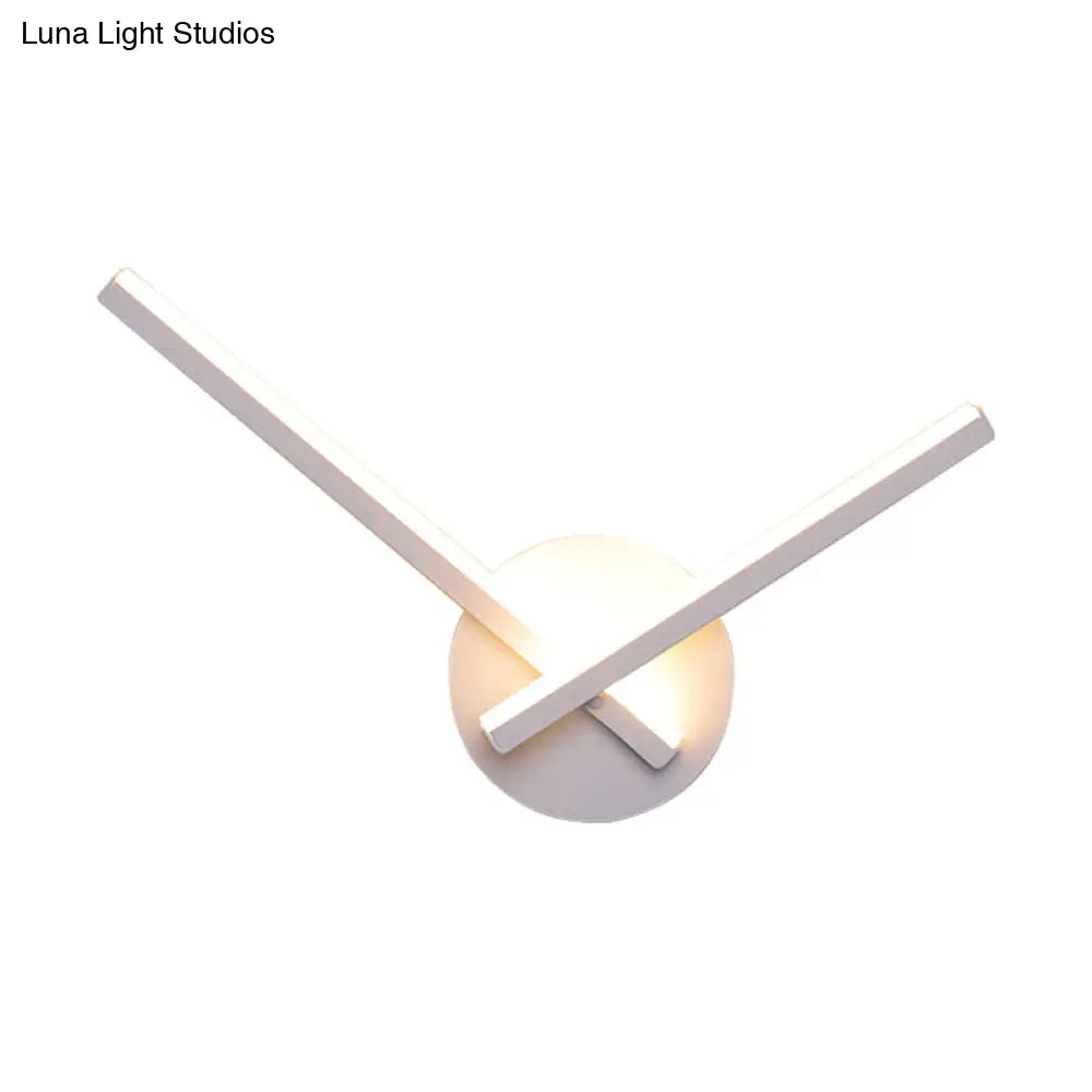 DecorBites™ Minimalist LED Wall Sconce in Warm/White Light with Linear Acrylic Design in Black/White