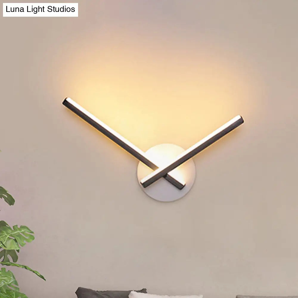 DecorBites™ Minimalist LED Wall Sconce in Warm/White Light with Linear Acrylic Design in Black/White