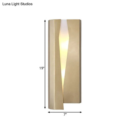 DecorBites™ Minimalist LED Wall Sconce Light in Gold for Living Room - Metal Rectangle Wall Mount Lamp