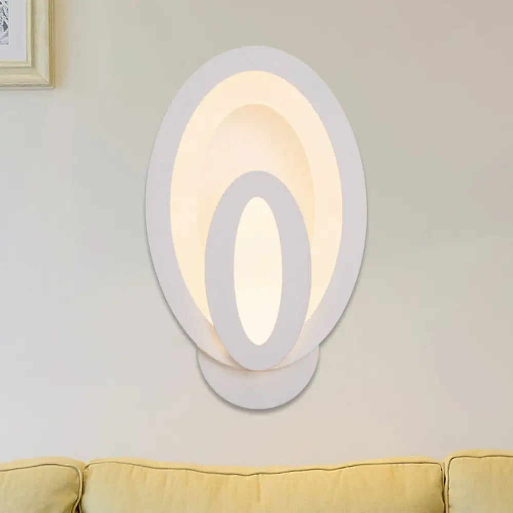 DecorBites™ Minimalist LED Wall Sconce Light with Acrylic Shade - White Square/Oval - Wall Mounted Lamp - Warm/White