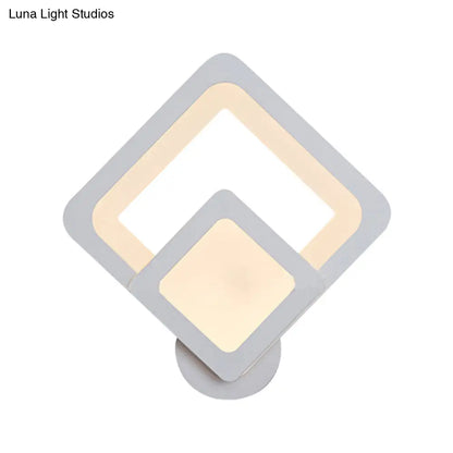 DecorBites™ Minimalist LED Wall Sconce Light with Acrylic Shade - White Square/Oval - Wall Mounted Lamp - Warm/White