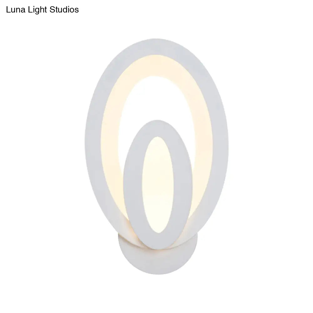 DecorBites™ Minimalist LED Wall Sconce Light with Acrylic Shade - White Square/Oval - Wall Mounted Lamp - Warm/White
