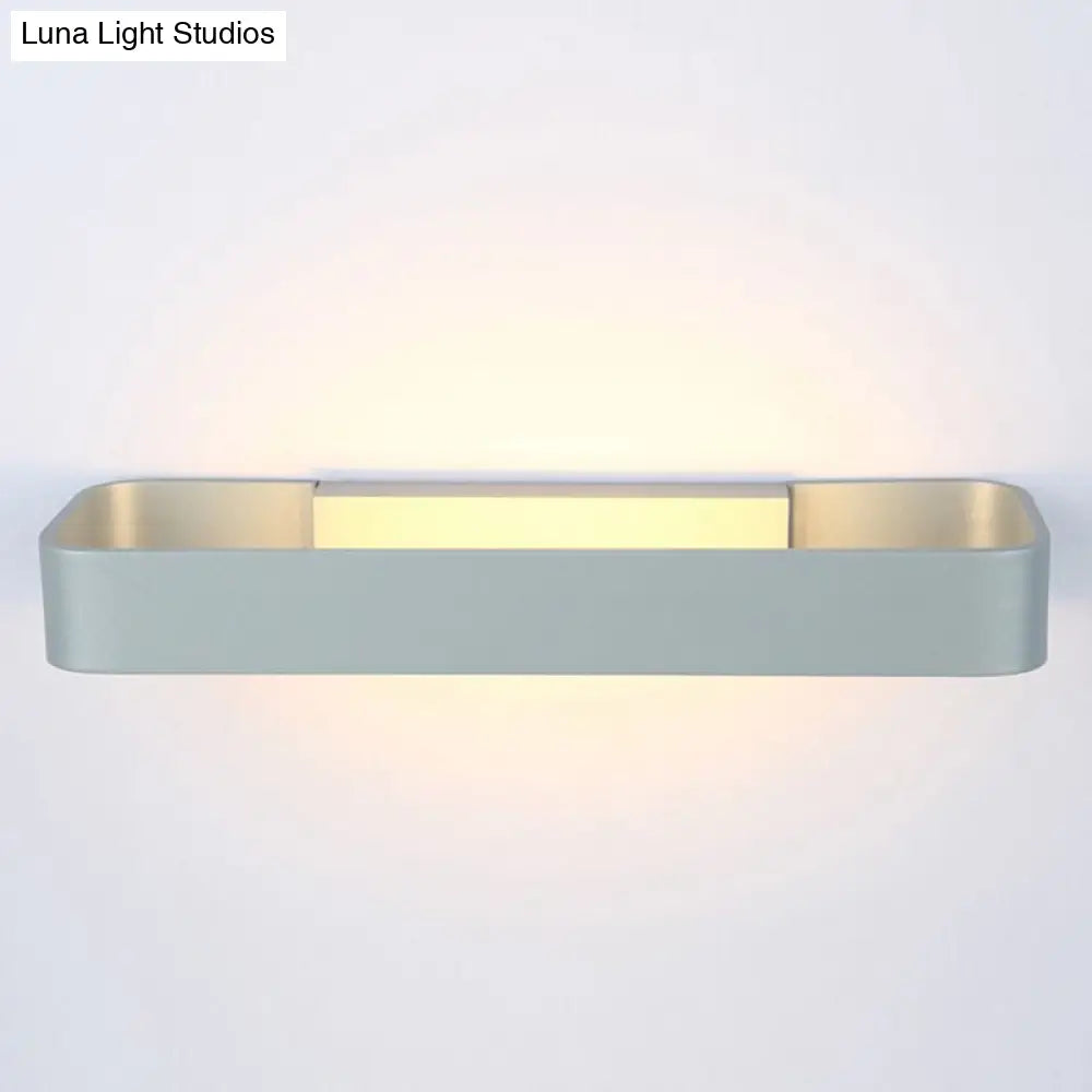 DecorBites™ Minimalist LED Wall Sconce: Rectangular Aluminum Fixture, 12"/16" Diameter, Black/White