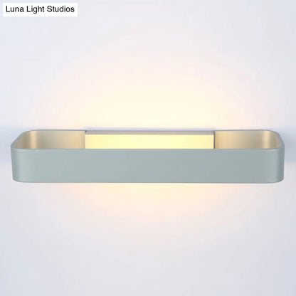 DecorBites™ Minimalist LED Wall Sconce: Rectangular Aluminum Fixture, 12"/16" Diameter, Black/White