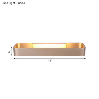 DecorBites™ Minimalist LED Wall Sconce: Rectangular Aluminum Fixture, 12"/16" Diameter, Black/White