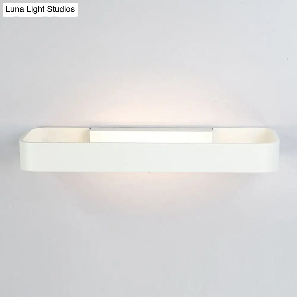 DecorBites™ Minimalist LED Wall Sconce: Rectangular Aluminum Fixture, 12"/16" Diameter, Black/White