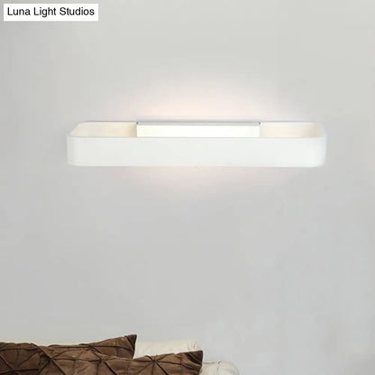 DecorBites™ Minimalist LED Wall Sconce: Rectangular Aluminum Fixture, 12"/16" Diameter, Black/White