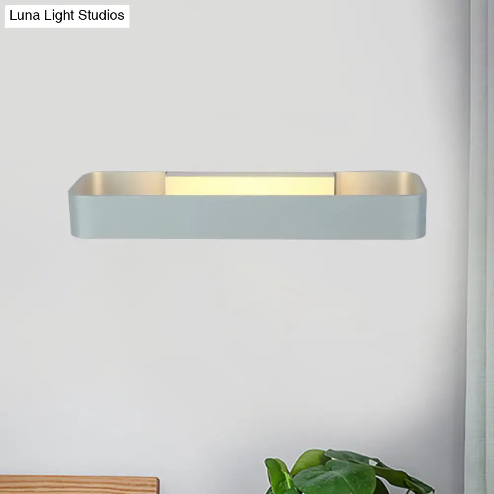 DecorBites™ Minimalist LED Wall Sconce: Rectangular Aluminum Fixture, 12"/16" Diameter, Black/White