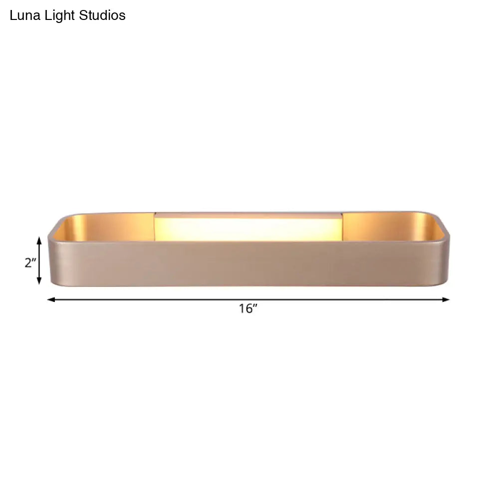 DecorBites™ Minimalist LED Wall Sconce: Rectangular Aluminum Fixture, 12"/16" Diameter, Black/White