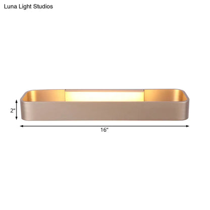 DecorBites™ Minimalist LED Wall Sconce: Rectangular Aluminum Fixture, 12"/16" Diameter, Black/White