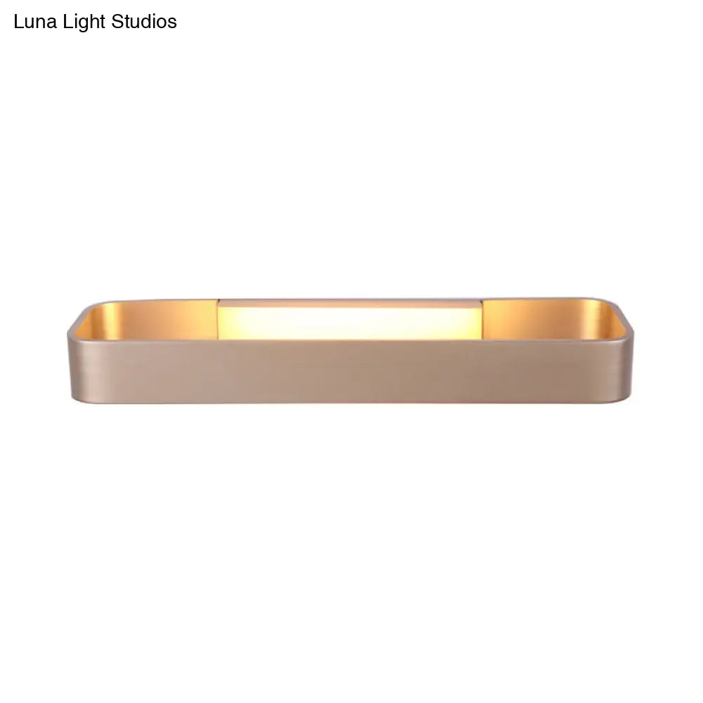 DecorBites™ Minimalist LED Wall Sconce: Rectangular Aluminum Fixture, 12"/16" Diameter, Black/White