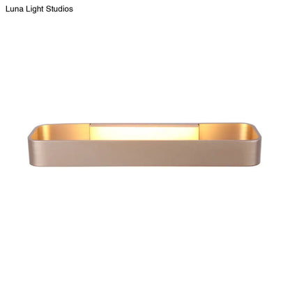 DecorBites™ Minimalist LED Wall Sconce: Rectangular Aluminum Fixture, 12"/16" Diameter, Black/White