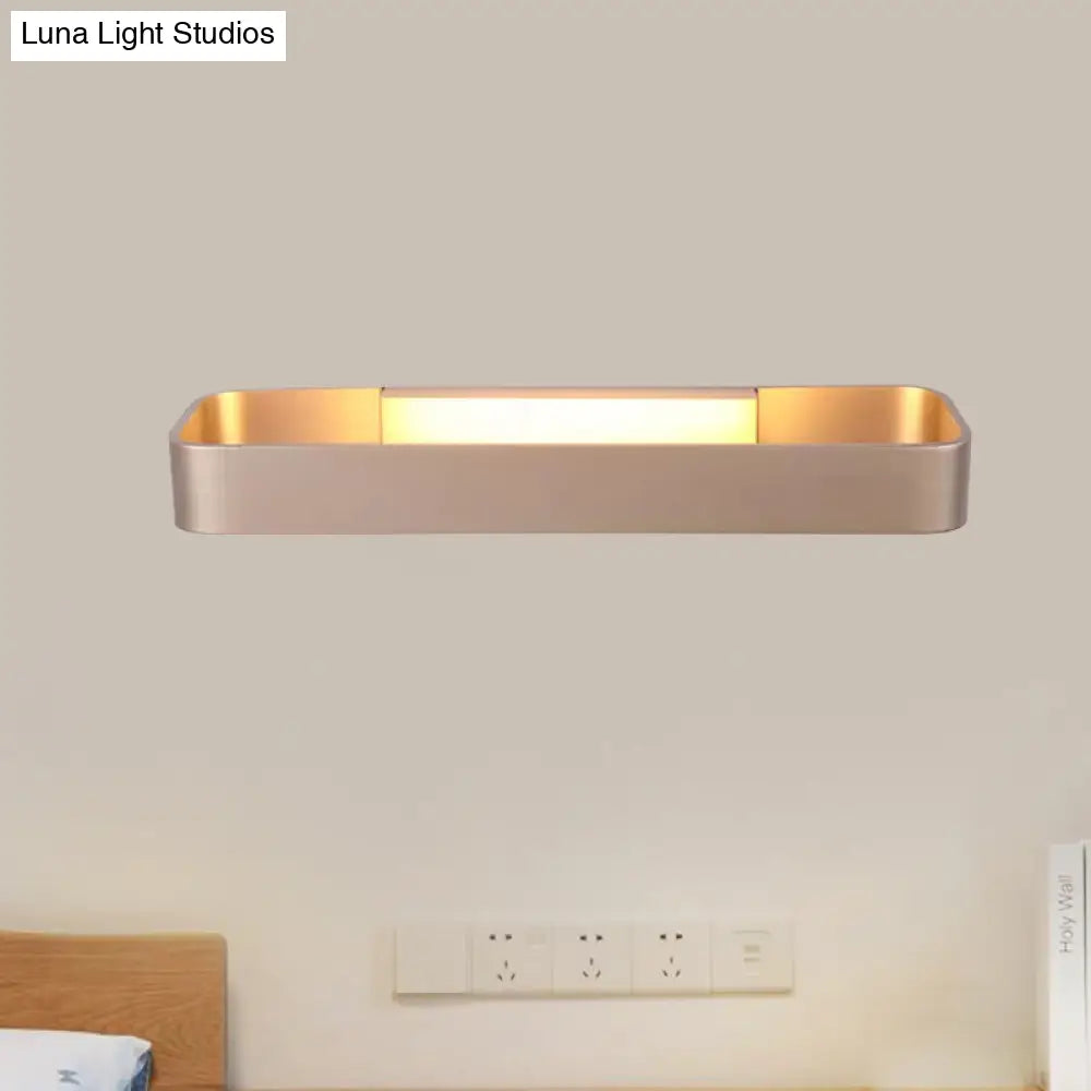 DecorBites™ Minimalist LED Wall Sconce: Rectangular Aluminum Fixture, 12"/16" Diameter, Black/White