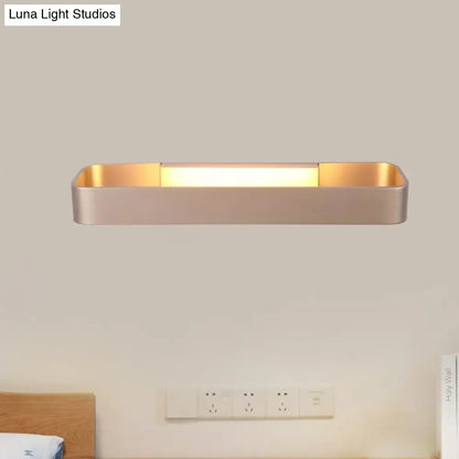 DecorBites™ Minimalist LED Wall Sconce: Rectangular Aluminum Fixture, 12"/16" Diameter, Black/White