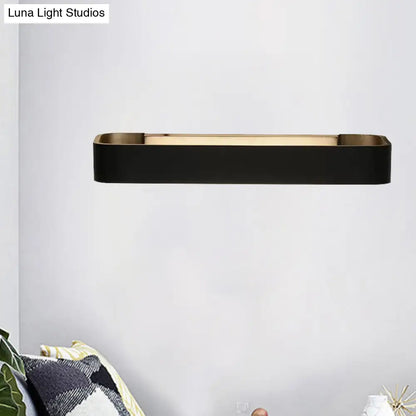 DecorBites™ Minimalist LED Wall Sconce: Rectangular Aluminum Fixture, 12"/16" Diameter, Black/White