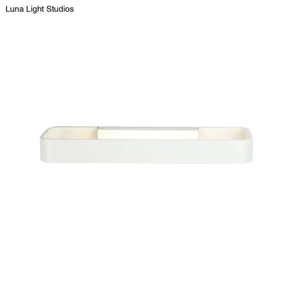 DecorBites™ Minimalist LED Wall Sconce: Rectangular Aluminum Fixture, 12"/16" Diameter, Black/White