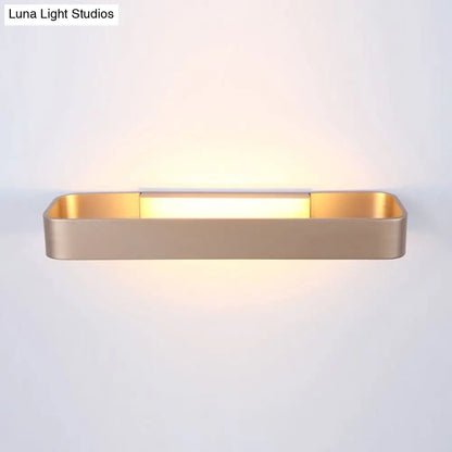 DecorBites™ Minimalist LED Wall Sconce: Rectangular Aluminum Fixture, 12"/16" Diameter, Black/White