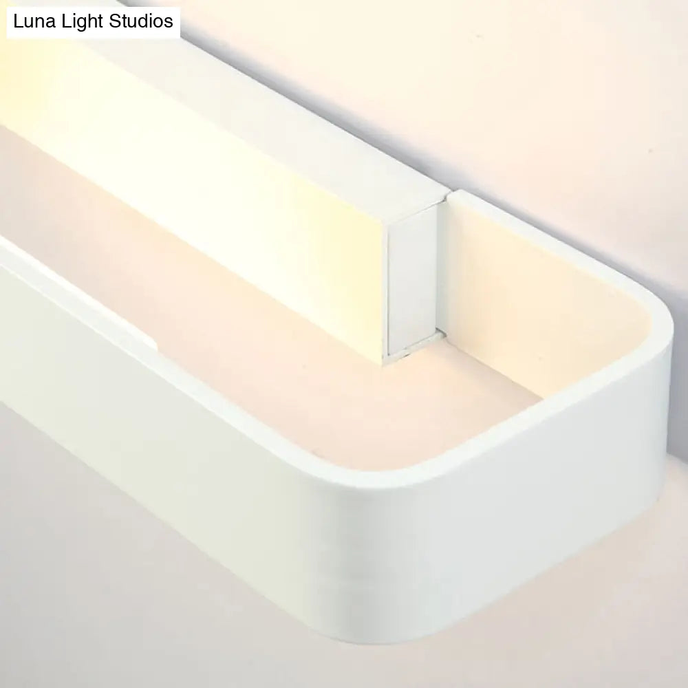 DecorBites™ Minimalist LED Wall Sconce: Rectangular Aluminum Fixture, 12"/16" Diameter, Black/White