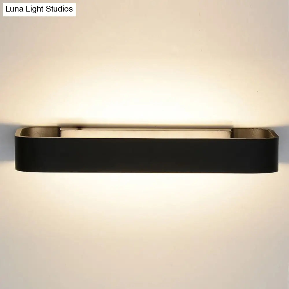 DecorBites™ Minimalist LED Wall Sconce: Rectangular Aluminum Fixture, 12"/16" Diameter, Black/White