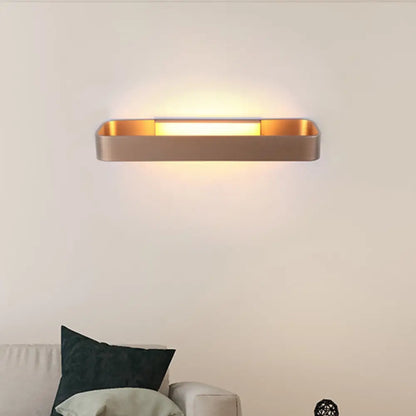 DecorBites™ Minimalist LED Wall Sconce: Rectangular Aluminum Fixture, 12"/16" Diameter, Black/White