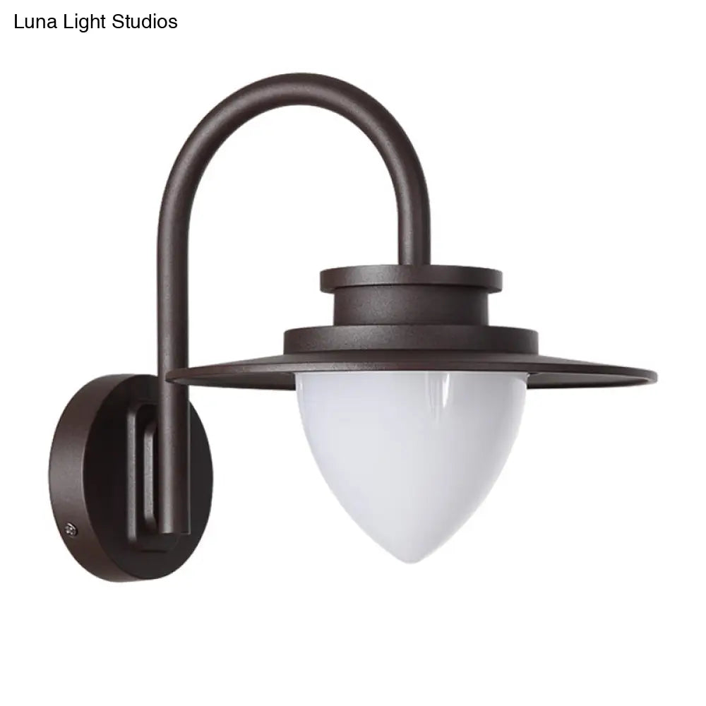 DecorBites™ Minimalist LED Wall Sconce with Black Metal Gooseneck Arm - Strawberry Garden Mount Light