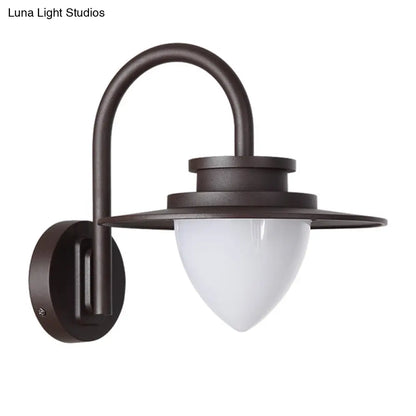 DecorBites™ Minimalist LED Wall Sconce with Black Metal Gooseneck Arm - Strawberry Garden Mount Light