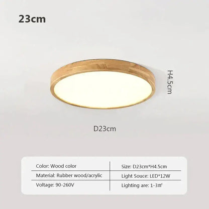Minimalist led wooden ceiling light for modern bedroom decor