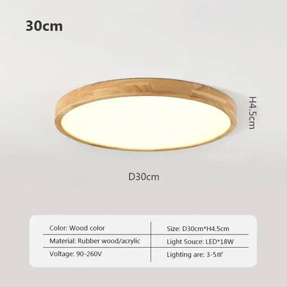 Minimalist led wooden ceiling light for modern bedroom decor