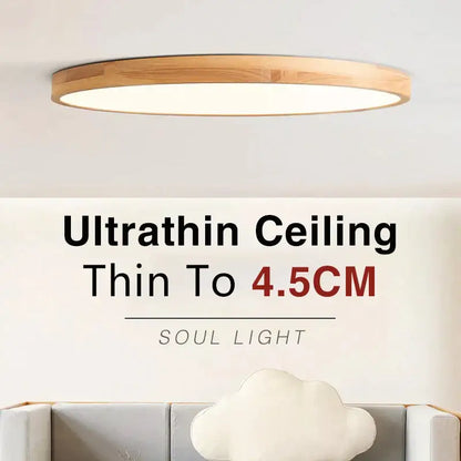Minimalist led wooden ceiling light for modern bedroom decor