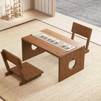 Minimalist light brown bamboo folding table bedroom tea desk