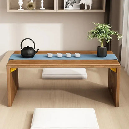 Minimalist light brown bamboo folding table bedroom tea desk