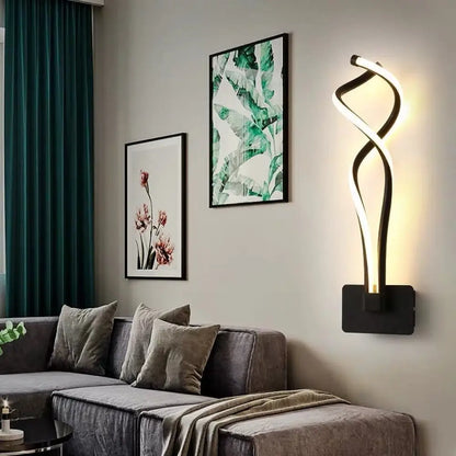 DecorBites™ Minimalist Line Art LED Sconce Light Fixture - Black Metal Wall Mounted Lamp for Hallways