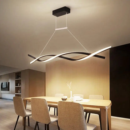 DecorBites™ Minimalist Linear LED Pendant Light for Restaurants with Acrylic Shade - Black/Grey, Warm/White