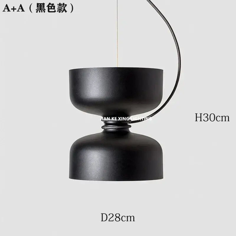 Minimalist matte black & off-white pendant light dining room forged iron