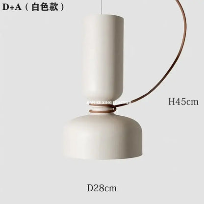 Minimalist matte black & off-white pendant light dining room forged iron