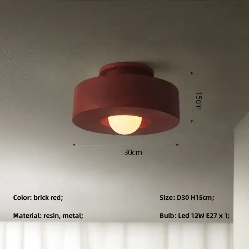 Minimalist matte black round ceiling light bedroom fixture
