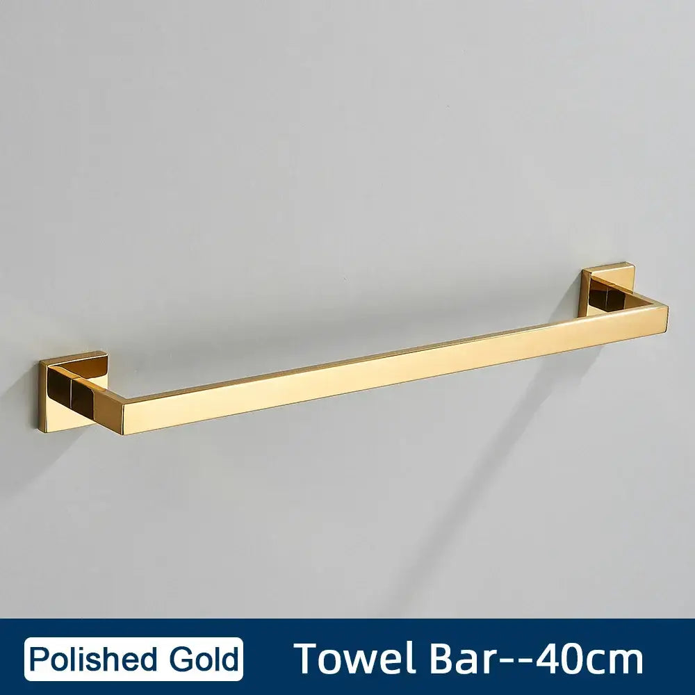 Minimalist matte black stainless steel bathroom accessories set