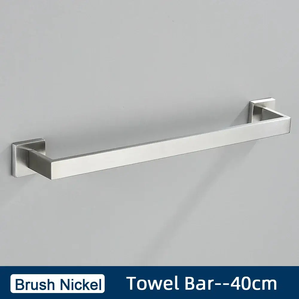 Minimalist matte black stainless steel bathroom accessories set