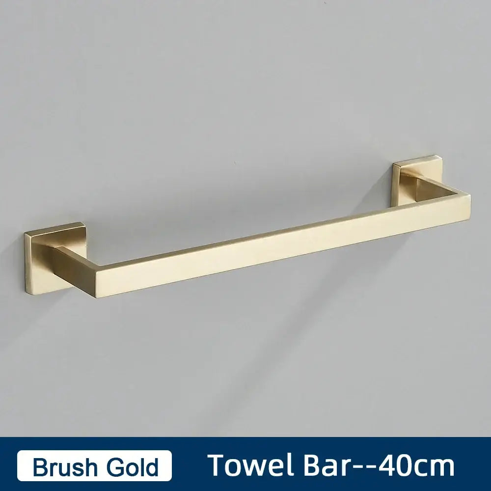 Minimalist matte black stainless steel bathroom accessories set