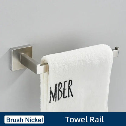 Minimalist matte black stainless steel bathroom accessories set