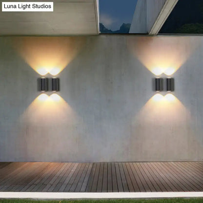 Minimalist matte black tube wall light outdoor sconce