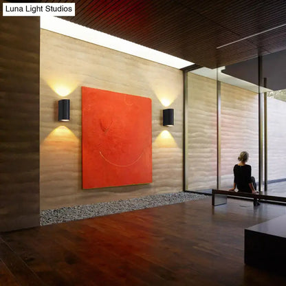 Minimalist matte black tube wall light outdoor sconce