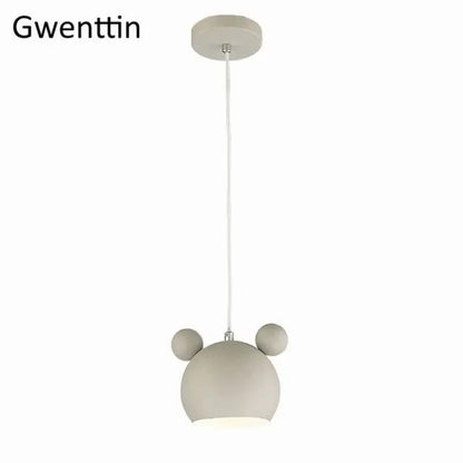 Minimalist matte cartoon mouse pendant light bedroom led lamp
